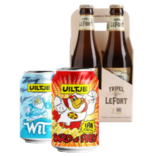 Brewdog of Uiltje
blikje à 33 cl
of LeFort tripel
tray van 4 flesjes à 33 cl